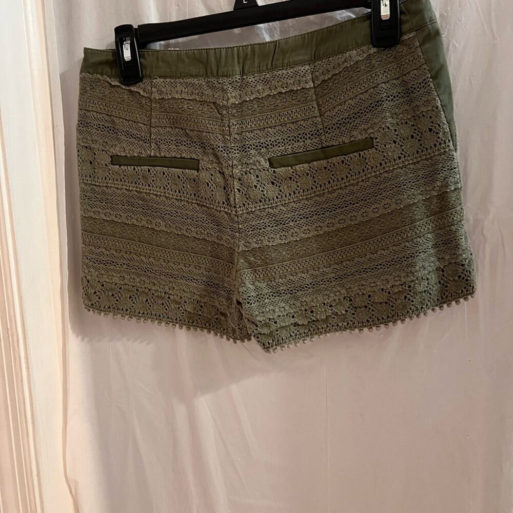 Daughters of the liberation Anthropologie green boho crochet shorts size 2 - Picture 5 of 8